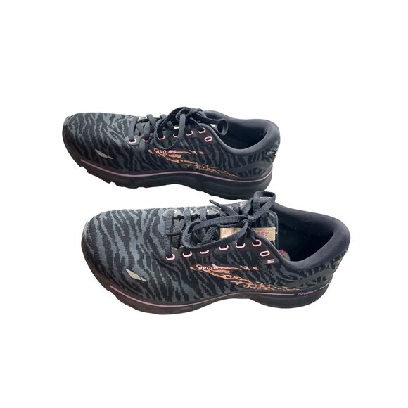 Brooks Ghost 15 woman’s Black Leopard Running Sneakers Shoes Size 9B SKU 8686 - Picture 3 of 14